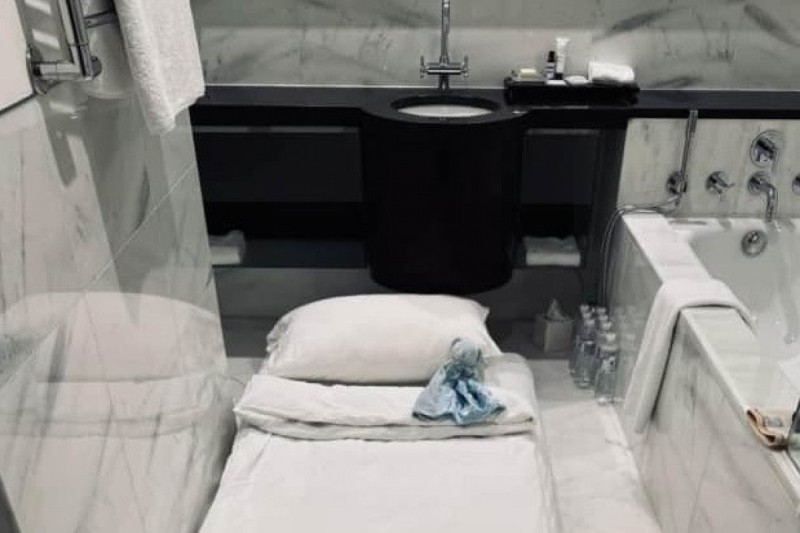 Rusiyanın hücumuna görə gecəni hamam otağında keçirdi - FOTO